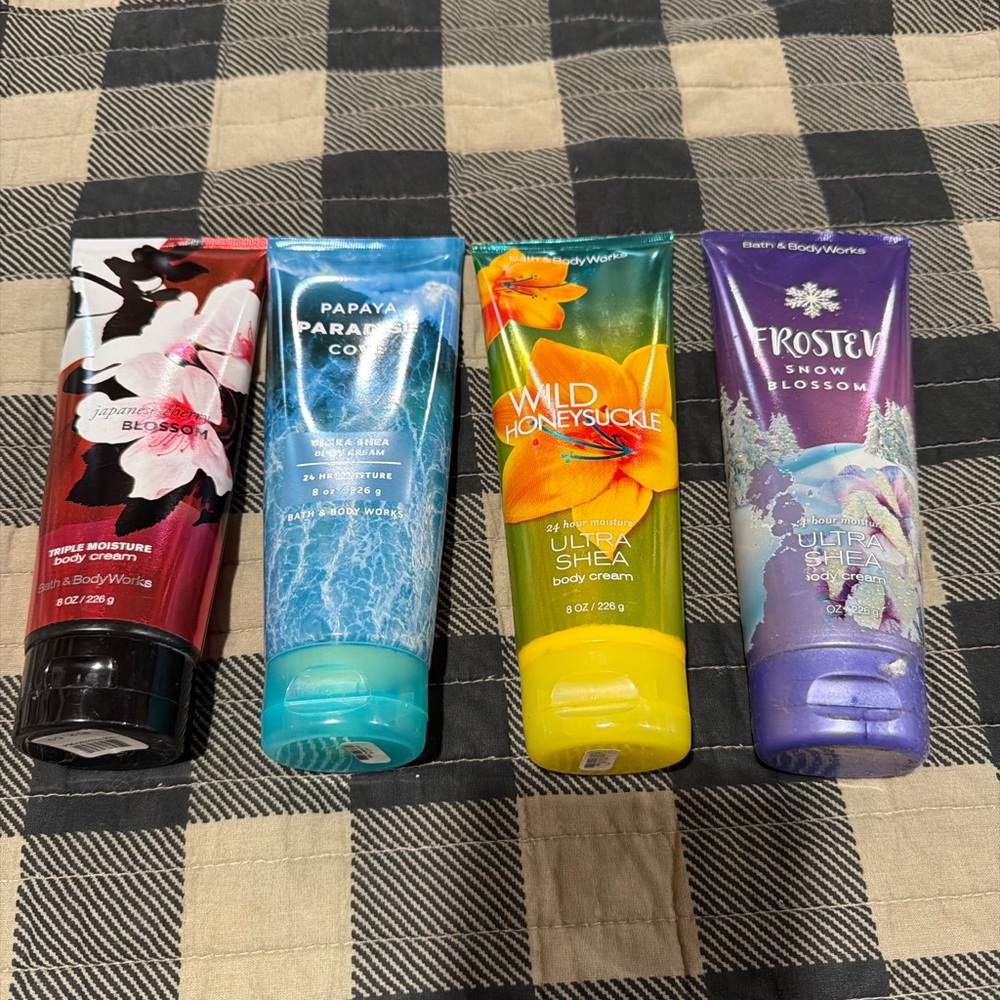 Bath & Body Works Body Cream Collection - Red, Blue, Yellow, Purple